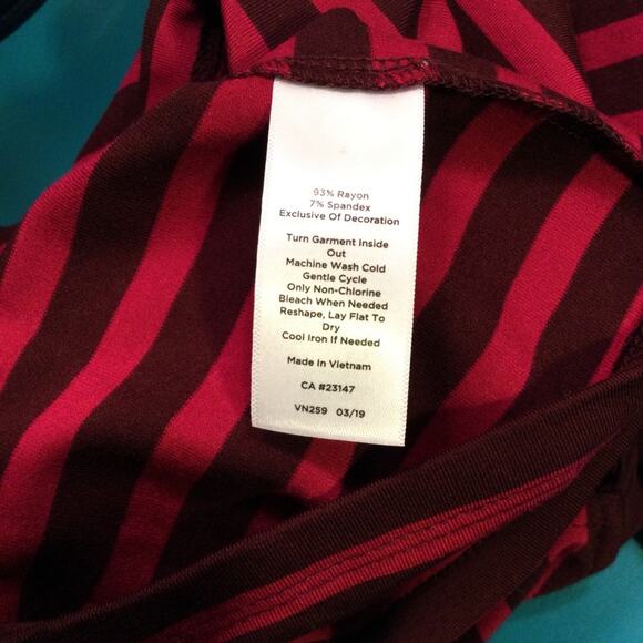 Talbots striped soft knit top with tie next L - Picture 6 of 6
